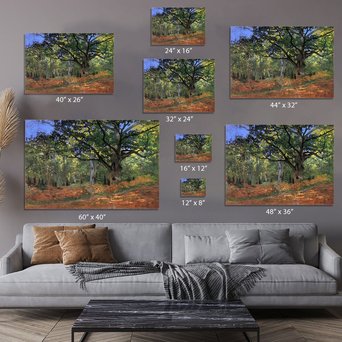 The Bodmer oak Fontainbleau forest by Monet Canvas Print or Poster