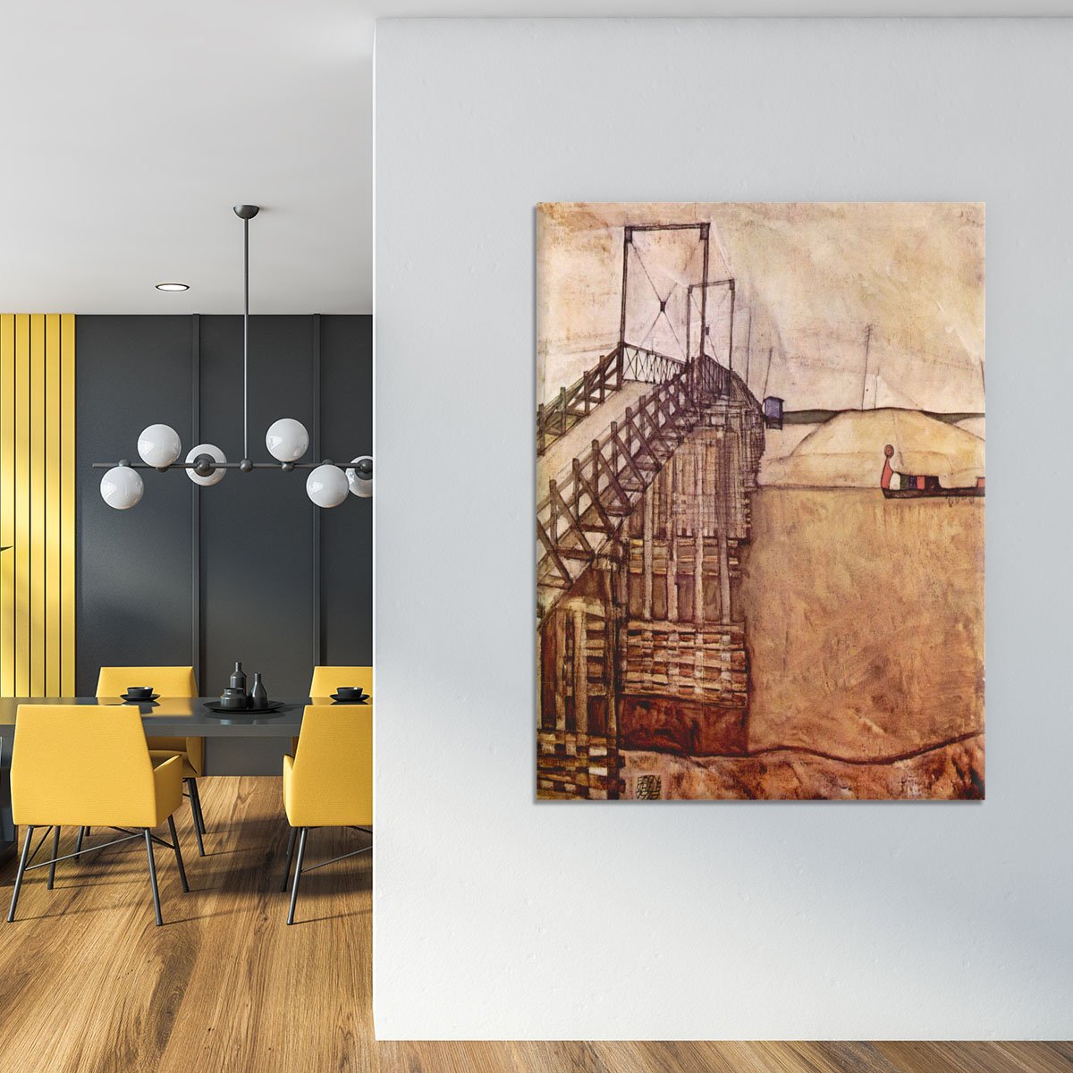 The Bridge by Egon Schiele Canvas Print or Poster