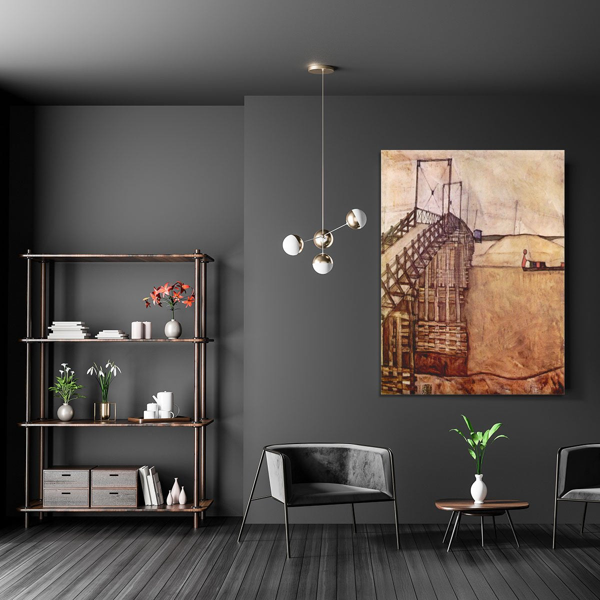 The Bridge by Egon Schiele Canvas Print or Poster