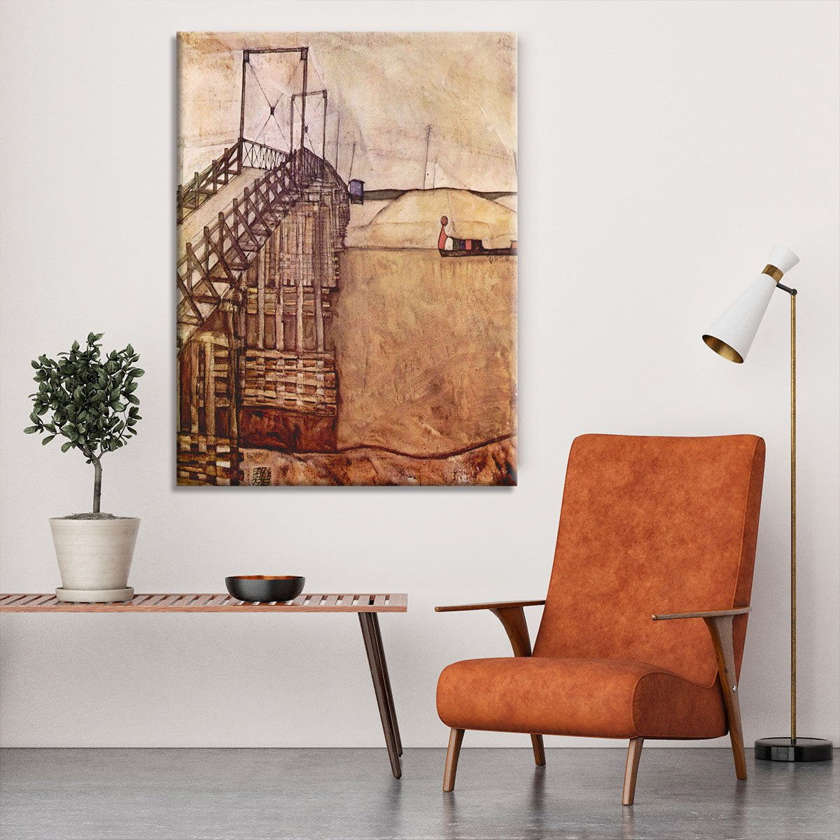 The Bridge by Egon Schiele Canvas Print or Poster