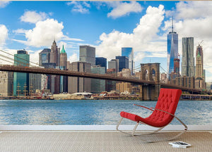 The Brooklyn Bridge Wall Mural Wallpaper - Canvas Art Rocks - 2