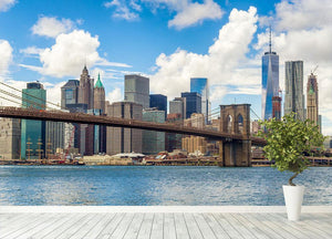 The Brooklyn Bridge Wall Mural Wallpaper - Canvas Art Rocks - 4