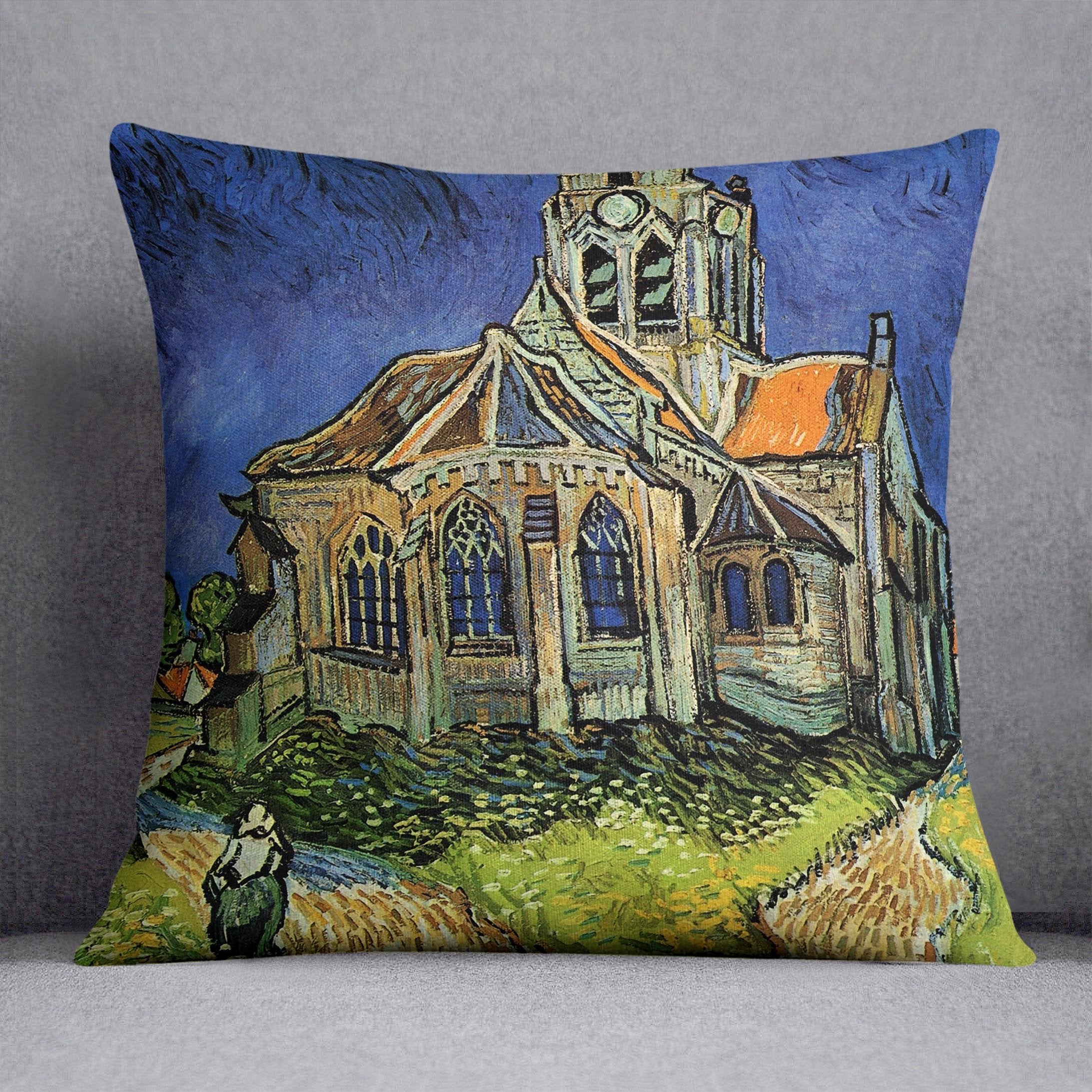 The Church at Auvers by Van Gogh Throw Pillow