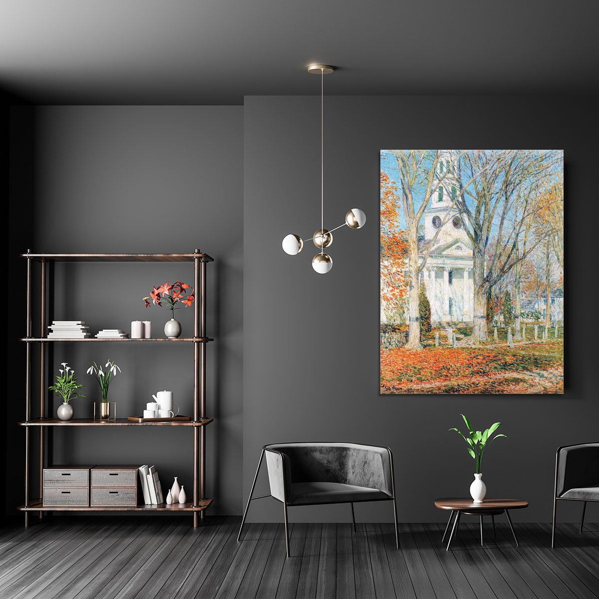 The Church of Old Lyme Connecticut 1 by Hassam Canvas Print or Poster