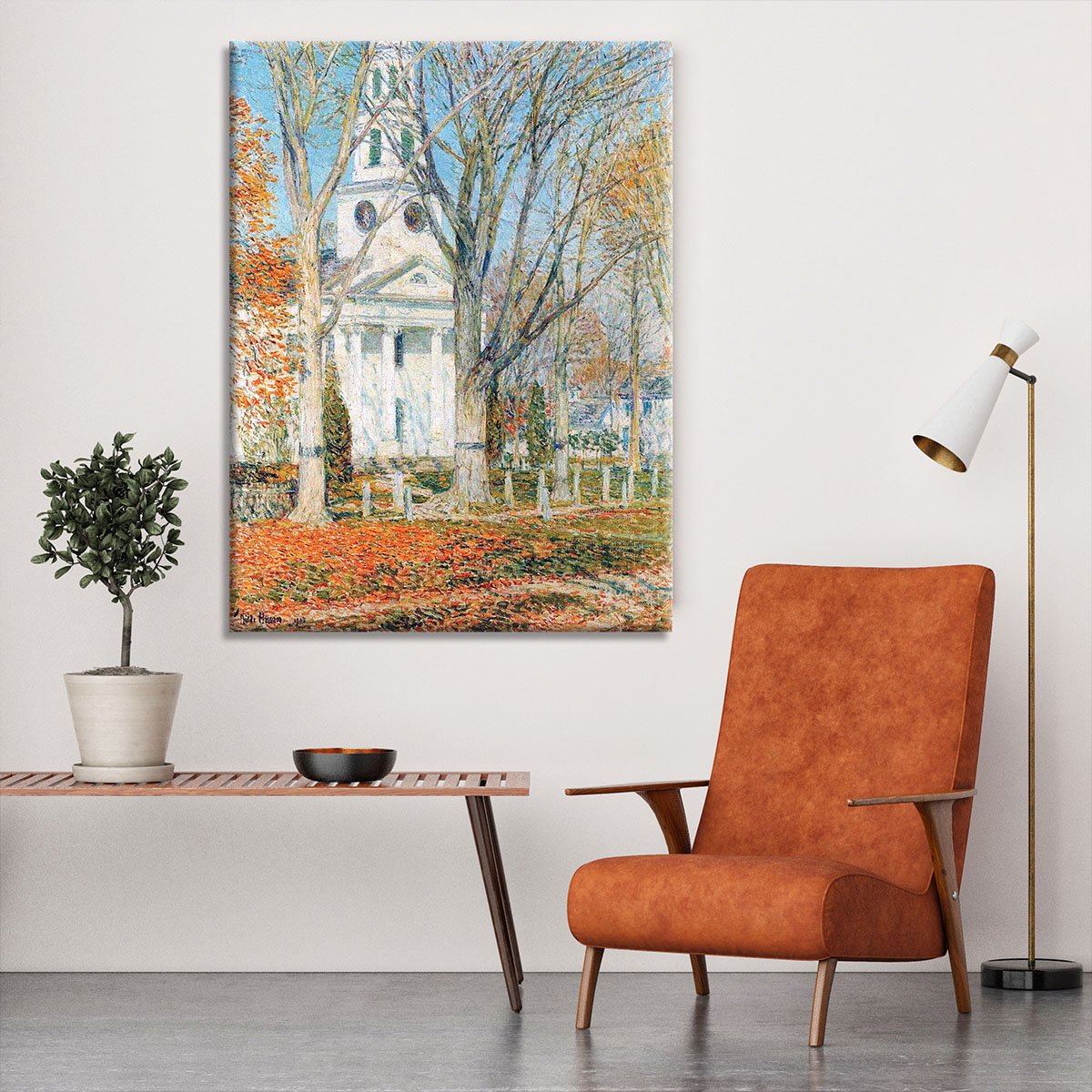 The Church of Old Lyme Connecticut 1 by Hassam Canvas Print or Poster