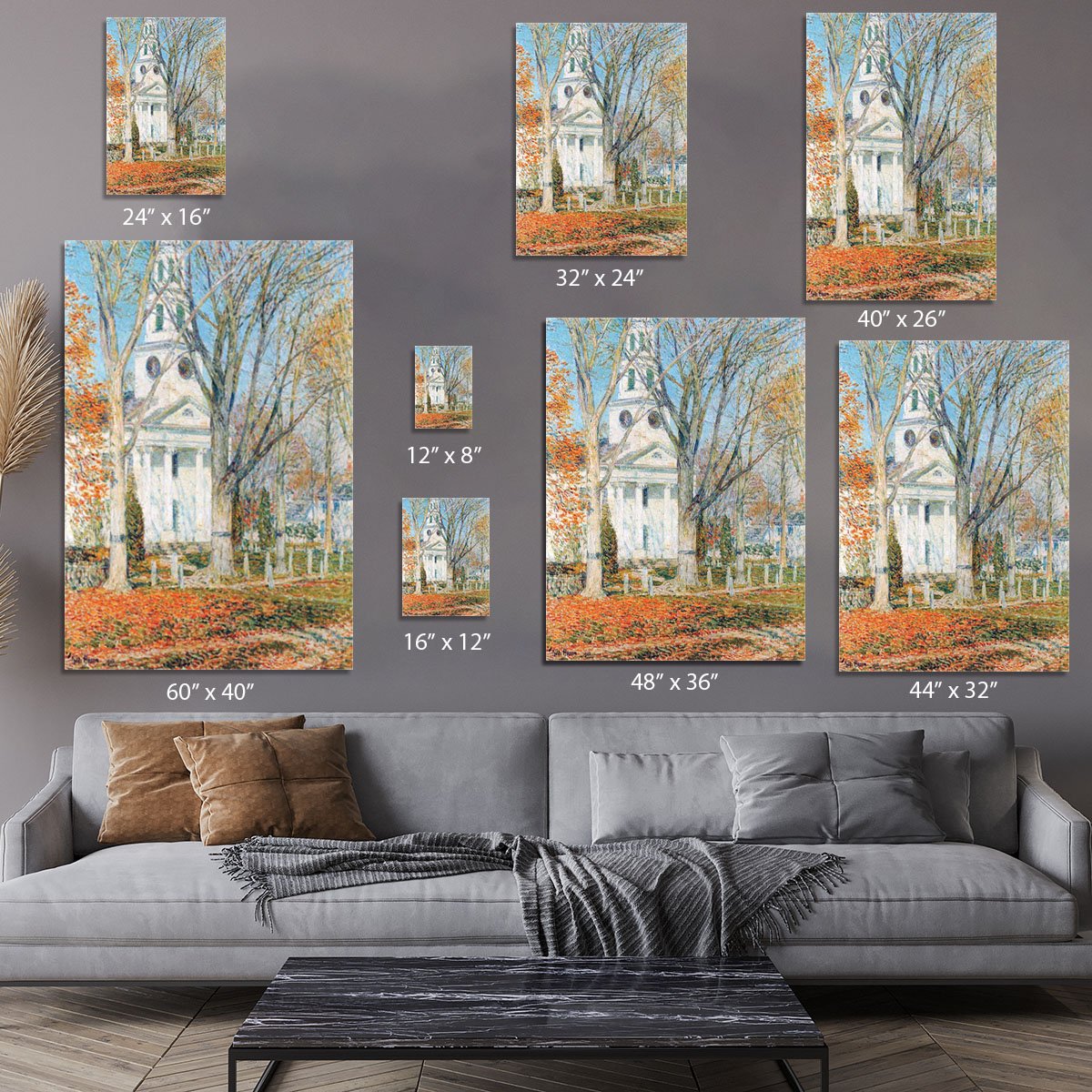 The Church of Old Lyme Connecticut 1 by Hassam Canvas Print or Poster