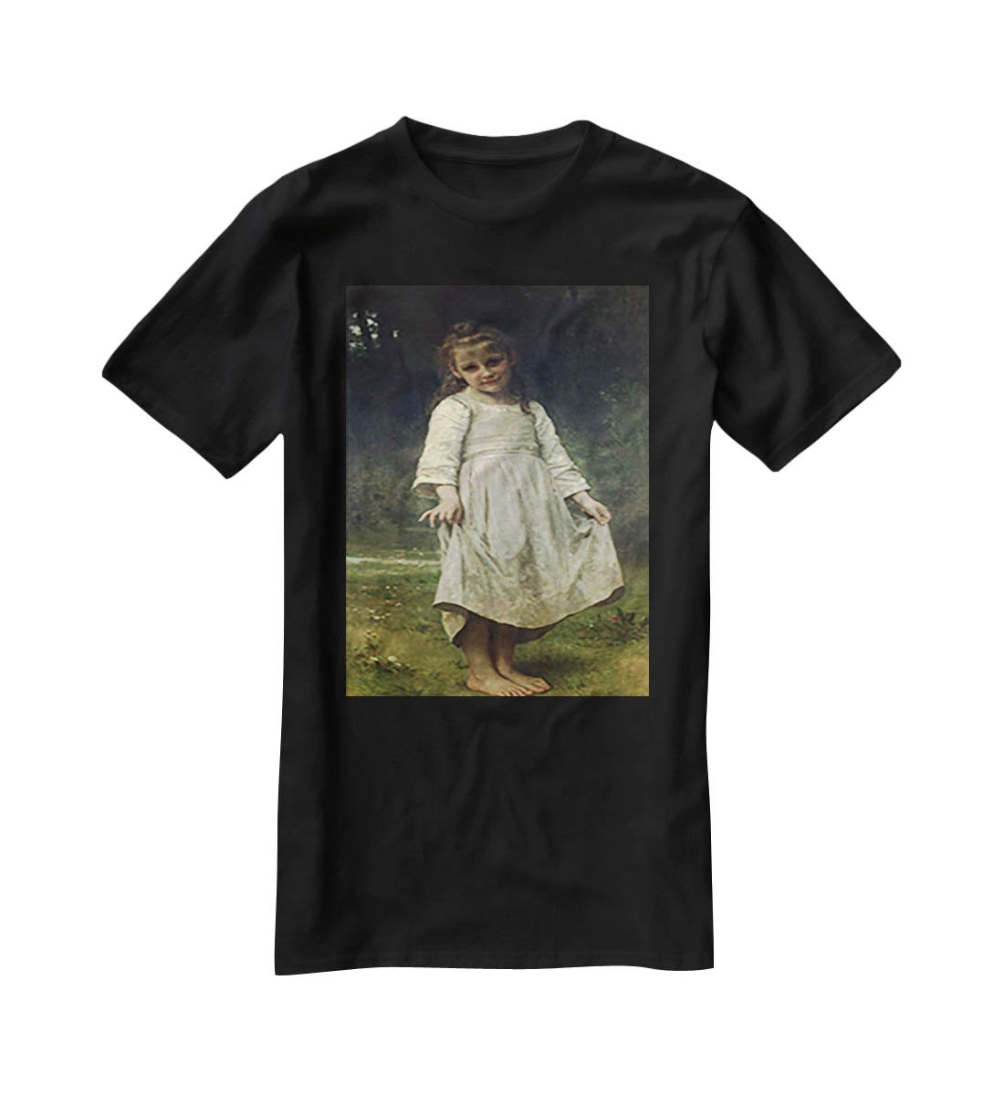 The Curtsey By Bouguereau T-Shirt - Canvas Art Rocks - 1