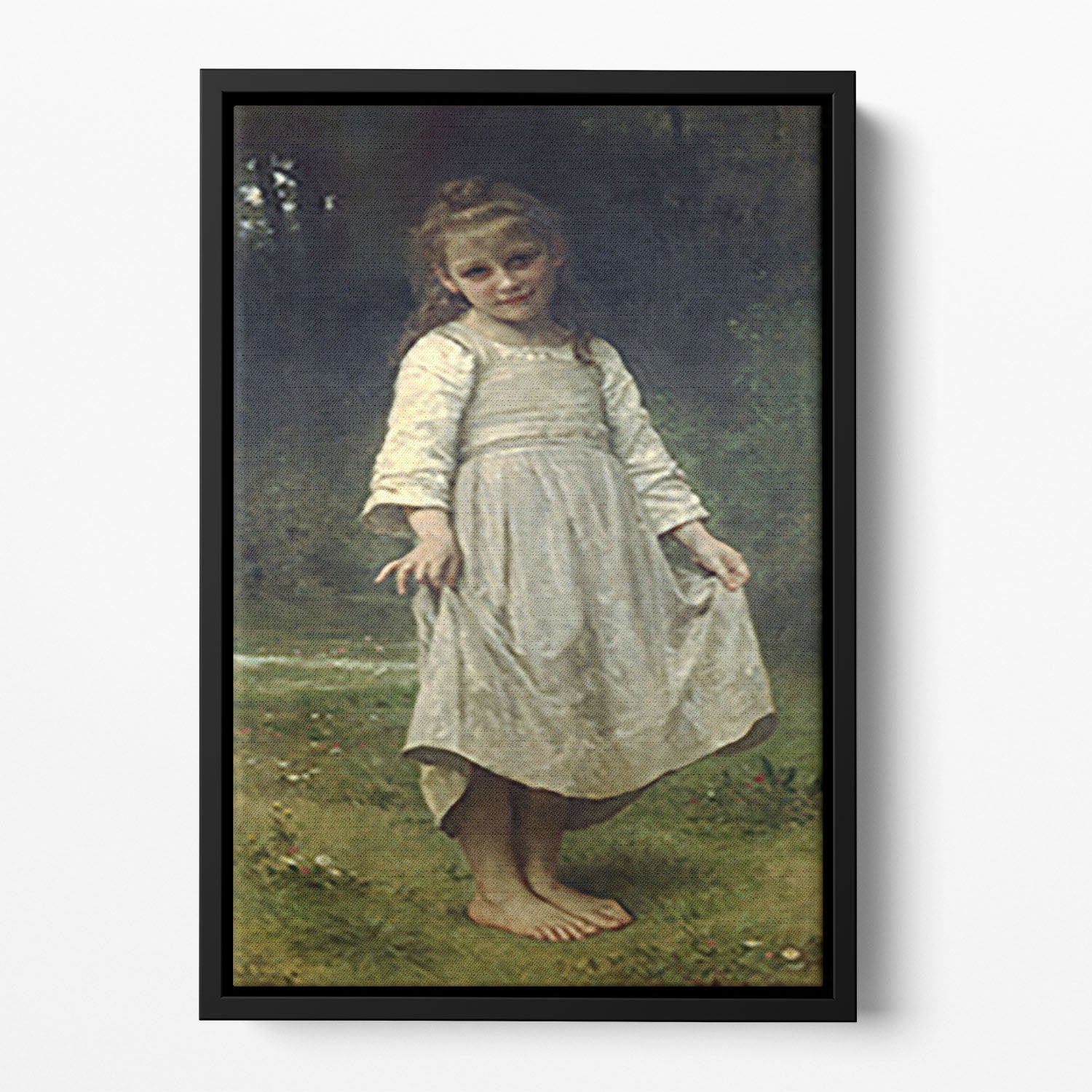 The Curtsey By Bouguereau Floating Framed Canvas