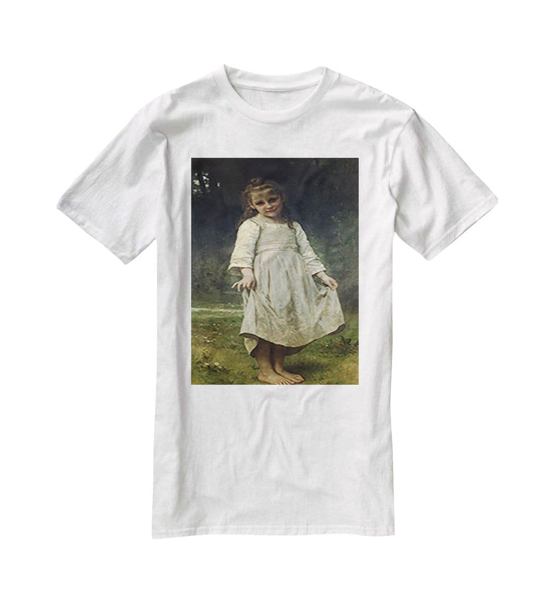 The Curtsey By Bouguereau T-Shirt - Canvas Art Rocks - 5