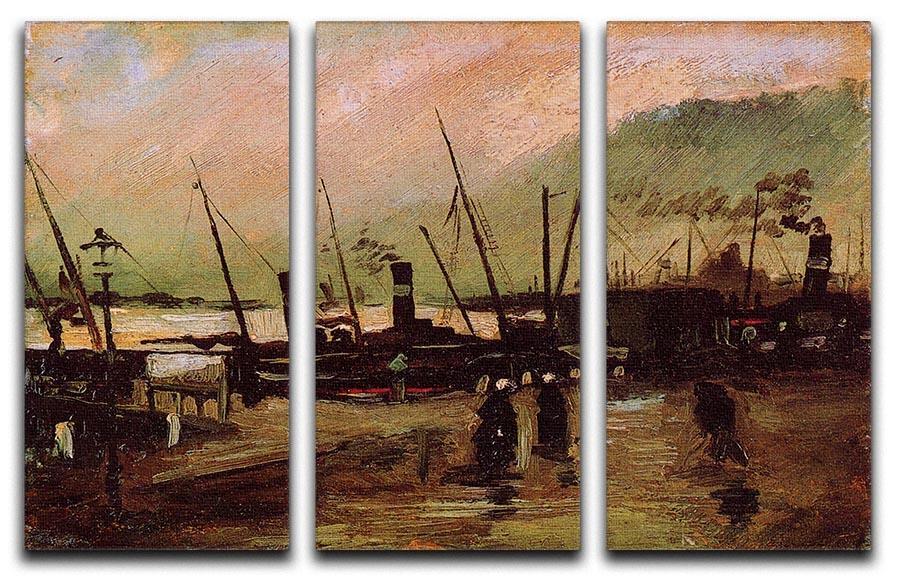 The De Ruijterkade in Amsterdam by Van Gogh 3 Split Panel Canvas Print - Canvas Art Rocks - 4