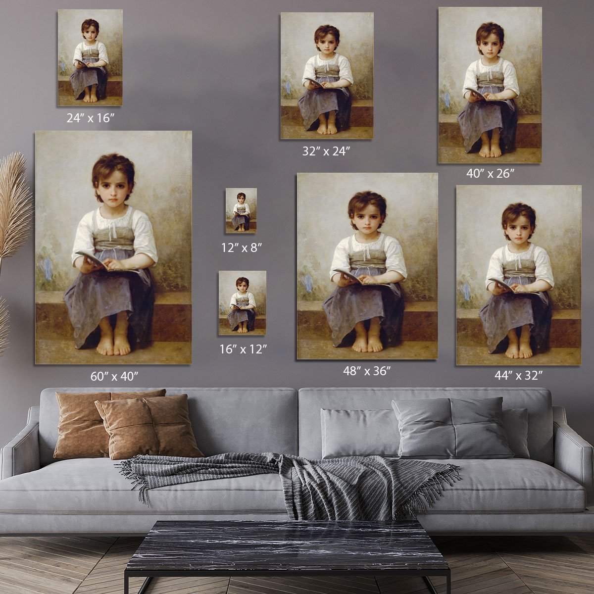 The Difficult Lesson By Bouguereau Canvas Print or Poster