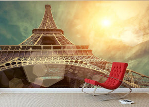The Eiffel tower under sun light Wall Mural Wallpaper - Canvas Art Rocks - 2