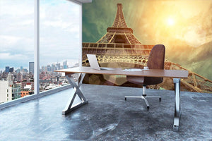 The Eiffel tower under sun light Wall Mural Wallpaper - Canvas Art Rocks - 3