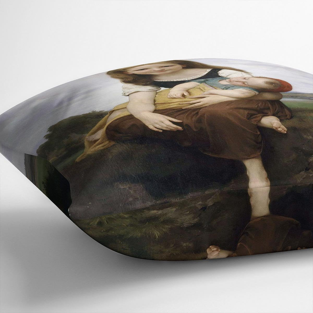 The Elder Sister By Bouguereau Throw Pillow