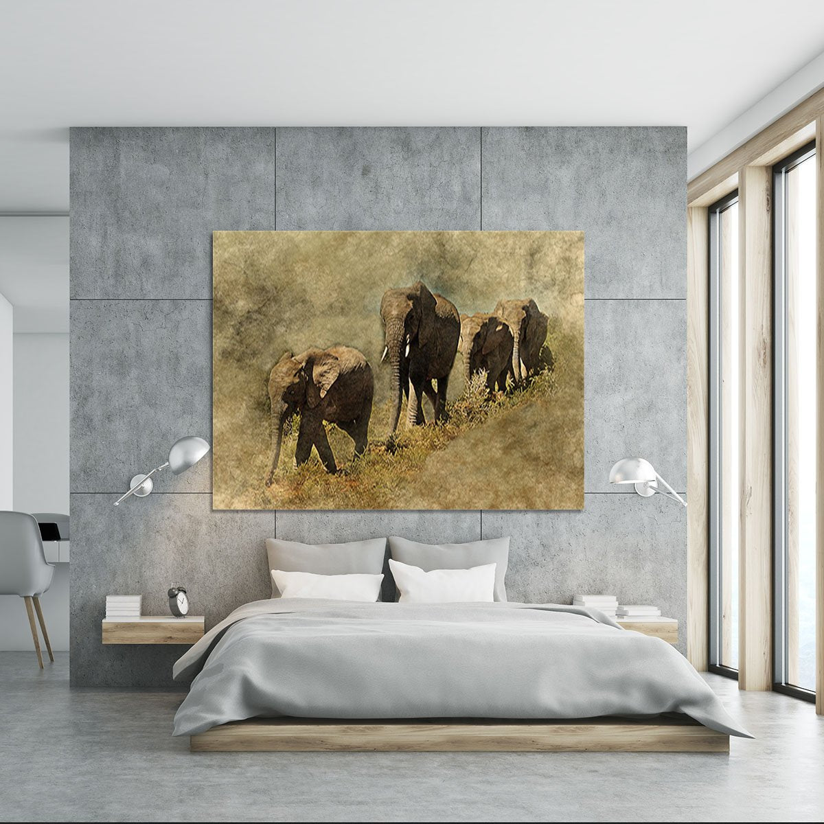 The Elephants March Canvas Print or Poster