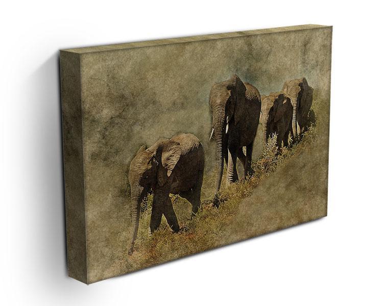 The Elephants March Canvas Print or Poster - Canvas Art Rocks - 3