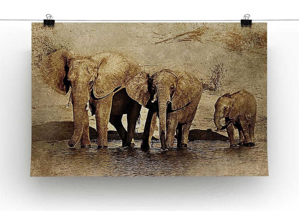 The Elephants March Version 2 Canvas Print or Poster - Canvas Art Rocks - 2