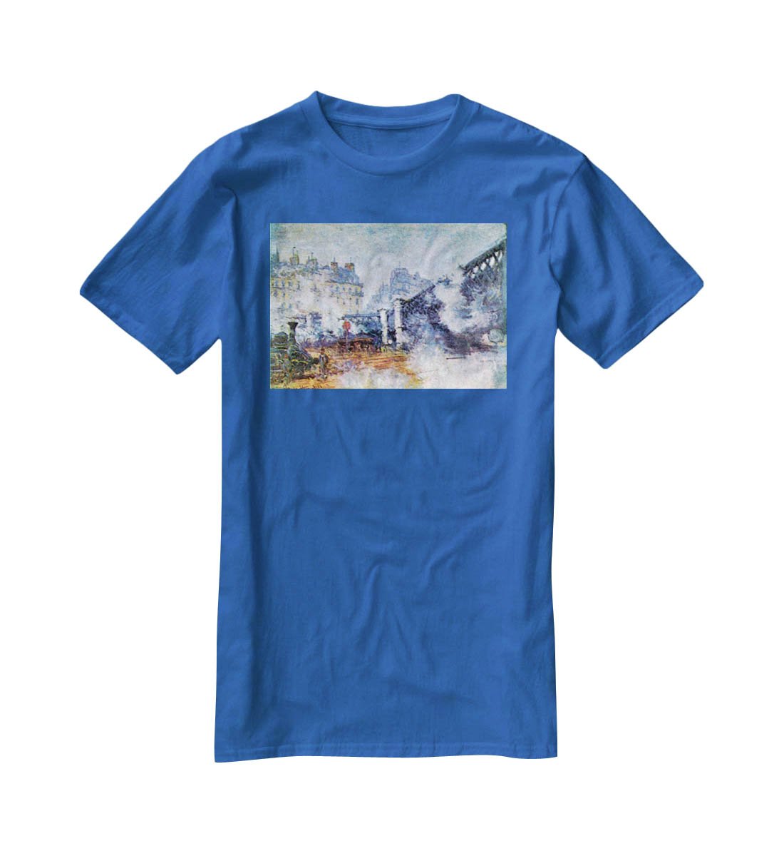 The Europe Bridge Saint Lazare station in Paris by Monet T-Shirt - Canvas Art Rocks - 2