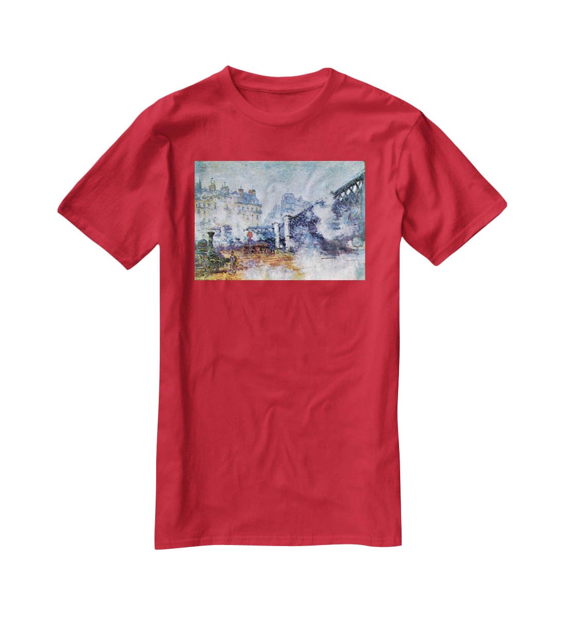 The Europe Bridge Saint Lazare station in Paris by Monet T-Shirt - Canvas Art Rocks - 4