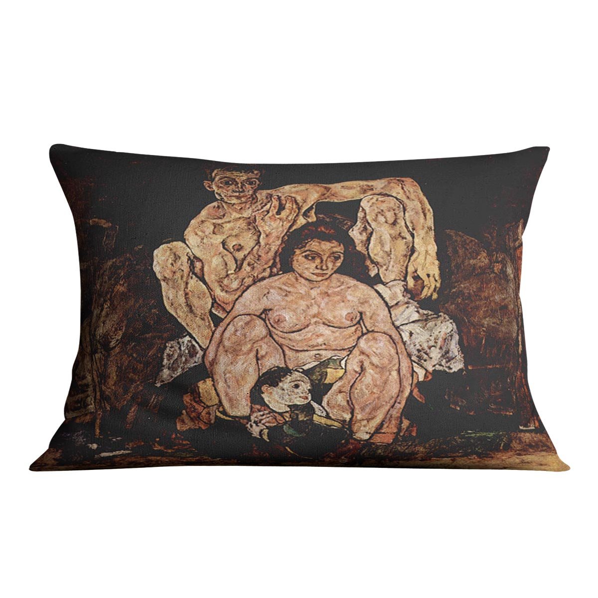 The Family by Egon Schiele Cushion