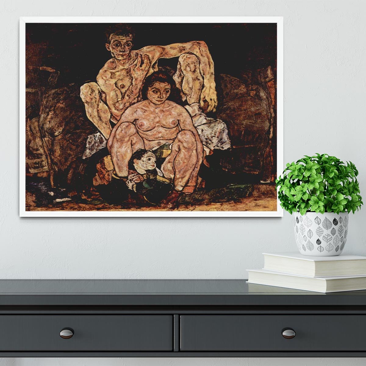 The Family by Egon Schiele Framed Print - Canvas Art Rocks -6
