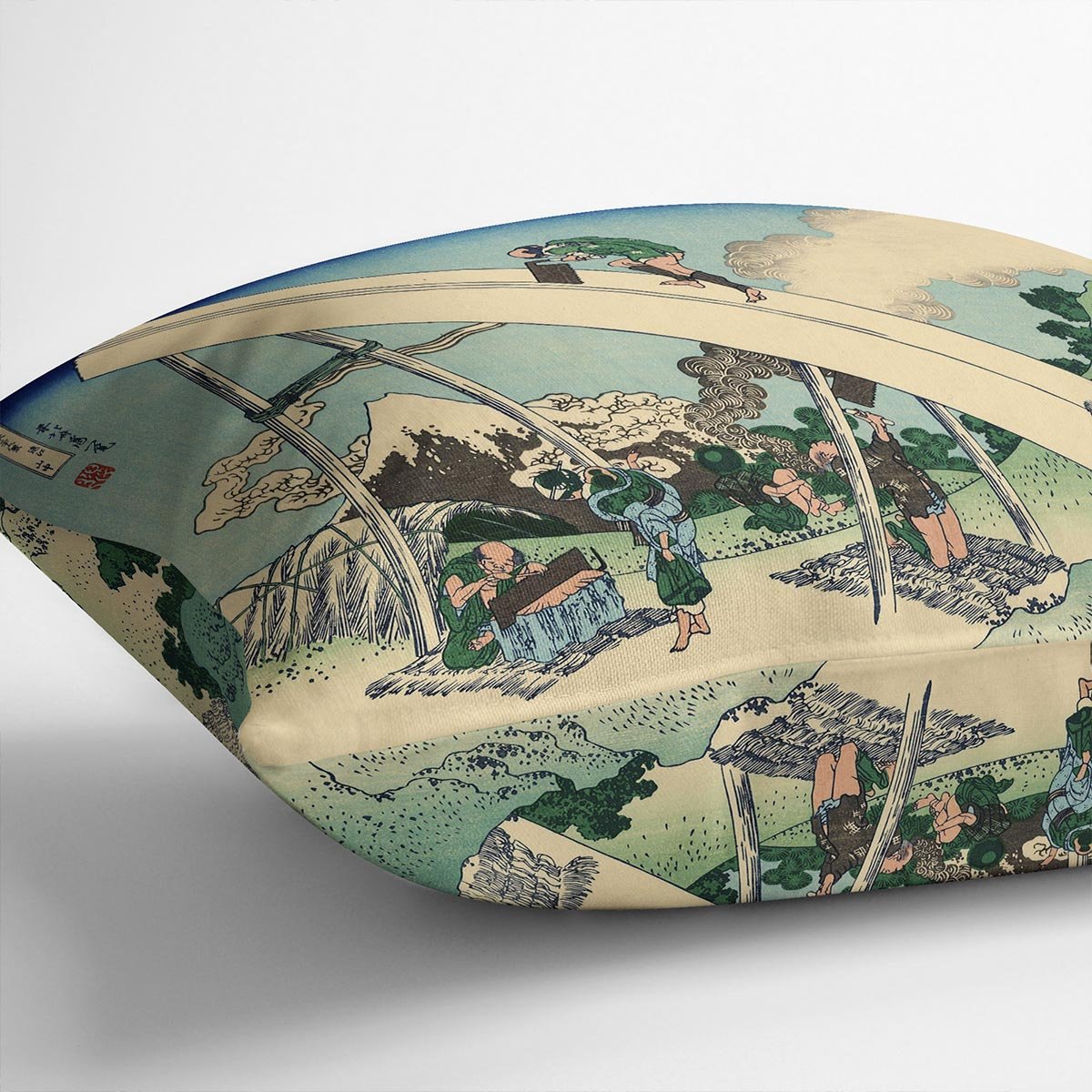 The Fuji from the mountains of Totomi by Hokusai Throw Pillow