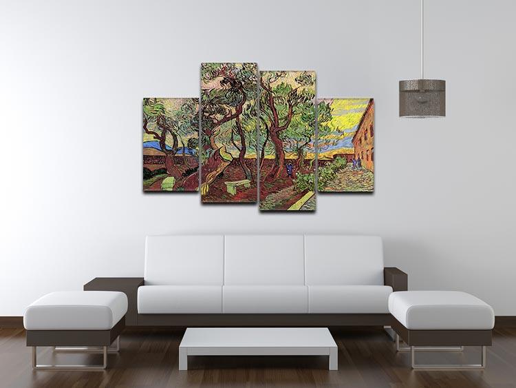 The Garden of Saint-Paul Hospital 3 by Van Gogh 4 Split Panel Canvas - Canvas Art Rocks - 3