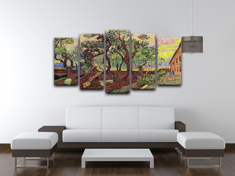 The Garden of Saint-Paul Hospital 3 by Van Gogh 5 Split Panel Canvas - Canvas Art Rocks - 3