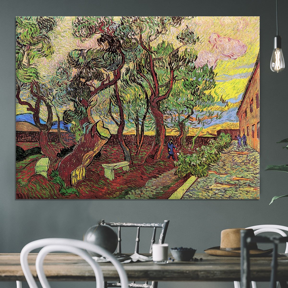 The Garden of Saint-Paul Hospital 3 by Van Gogh Canvas Print or Poster