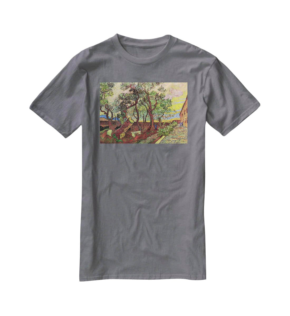 The Garden of Saint-Paul Hospital 3 by Van Gogh T-Shirt - Canvas Art Rocks - 3