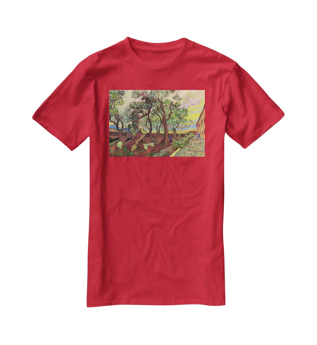 The Garden of Saint-Paul Hospital 3 by Van Gogh T-Shirt - Canvas Art Rocks - 4