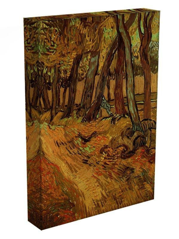 The Garden of Saint-Paul Hospital with Figure by Van Gogh Canvas Print & Poster - Canvas Art Rocks - 3