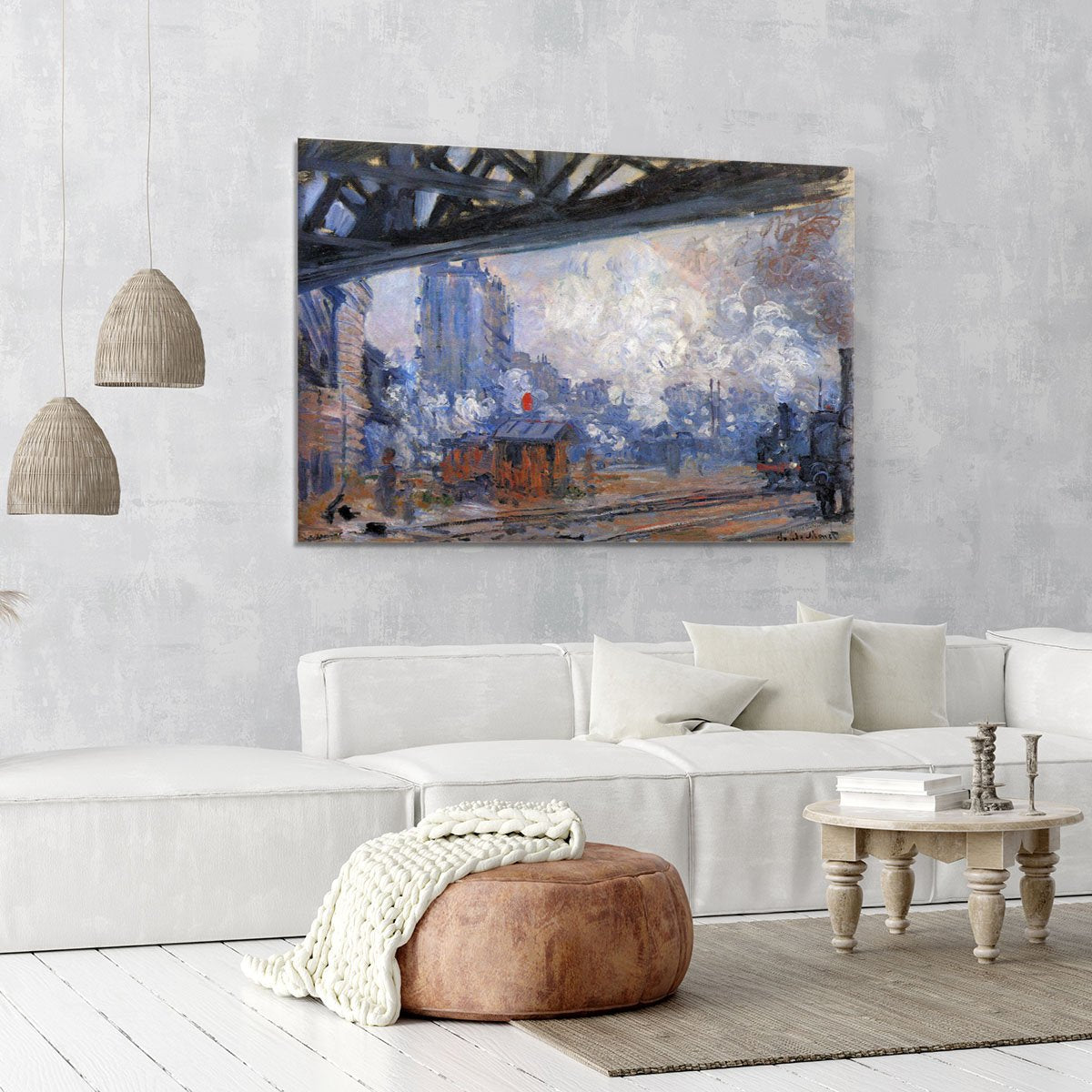 The Gare Saint Lazare by Monet Canvas Print or Poster