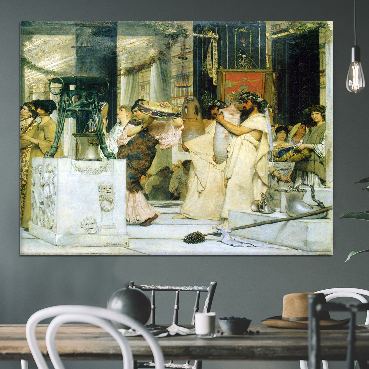 The Grape Harvest Festival detail 1 by Alma Tadema Canvas Print or Poster