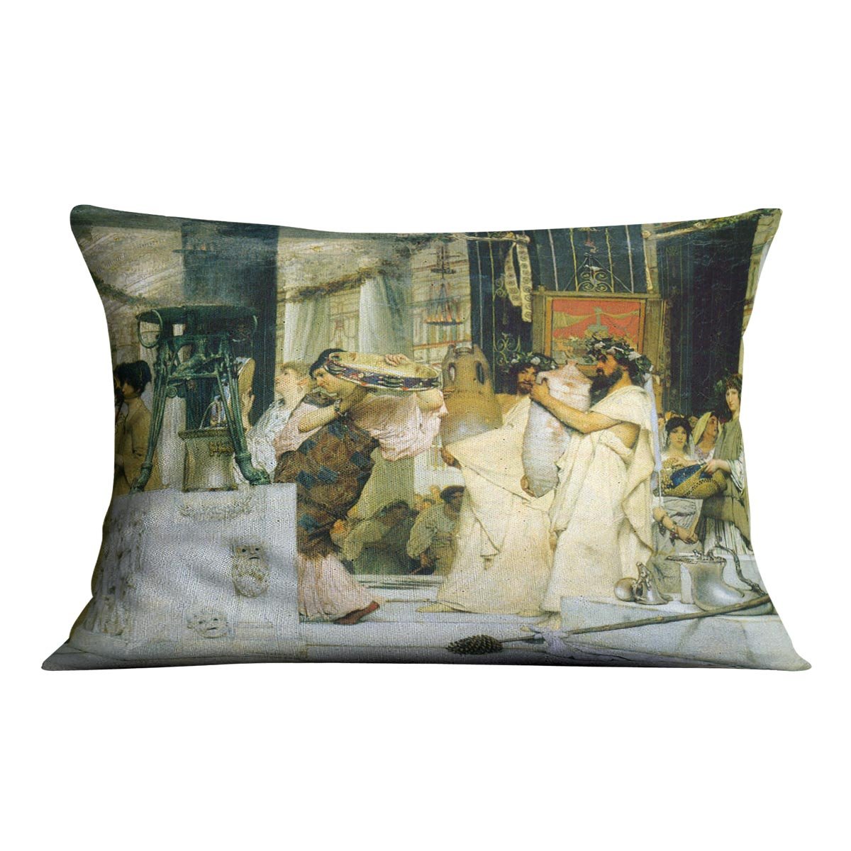 The Grape Harvest Festival detail 1 by Alma Tadema Cushion - Canvas Art Rocks - 4