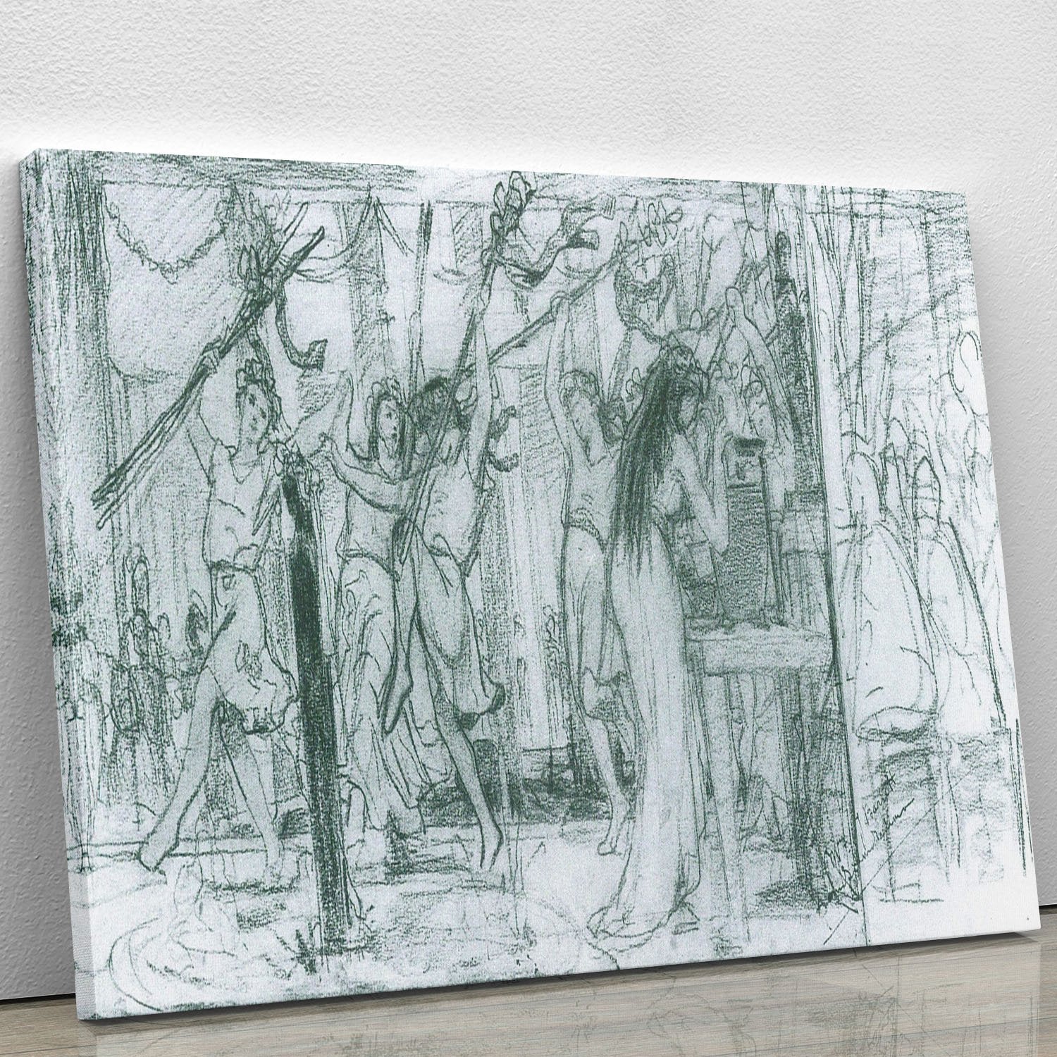 The Grape Harvest Festival sketch by Alma Tadema Canvas Print or Poster