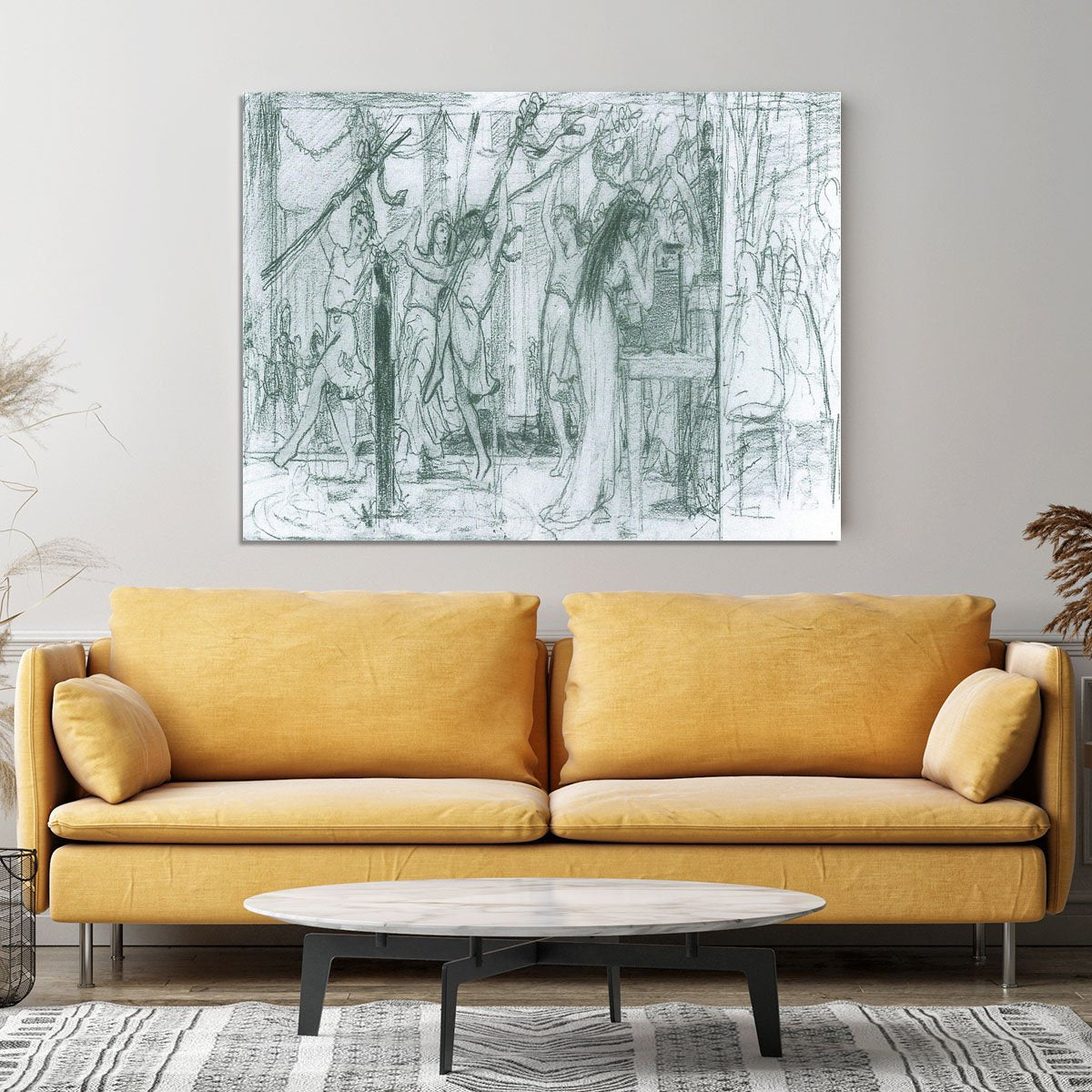 The Grape Harvest Festival sketch by Alma Tadema Canvas Print or Poster