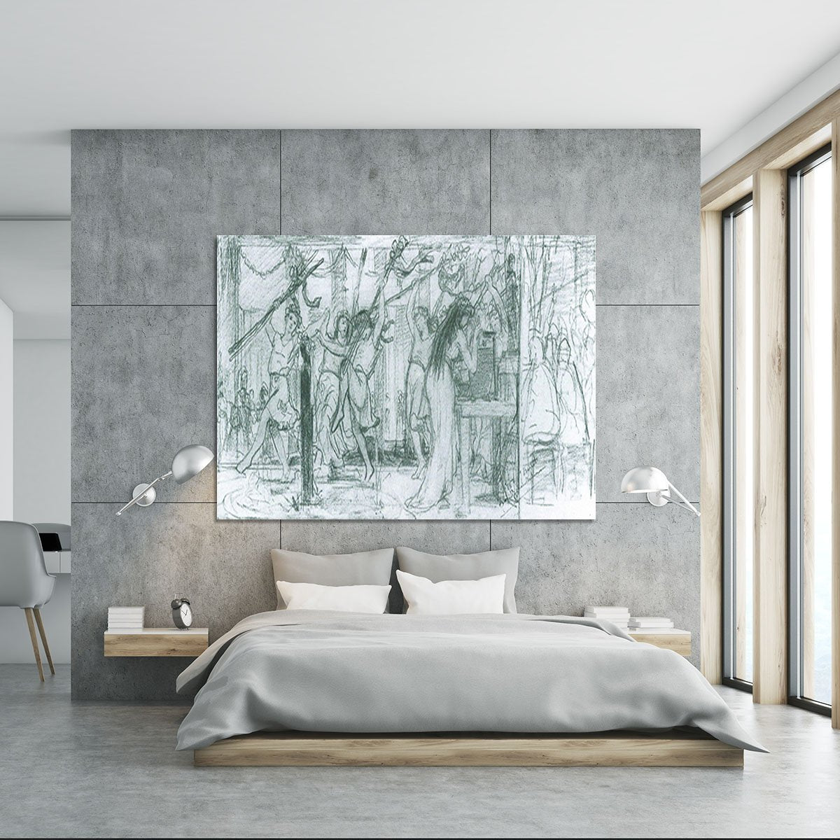 The Grape Harvest Festival sketch by Alma Tadema Canvas Print or Poster