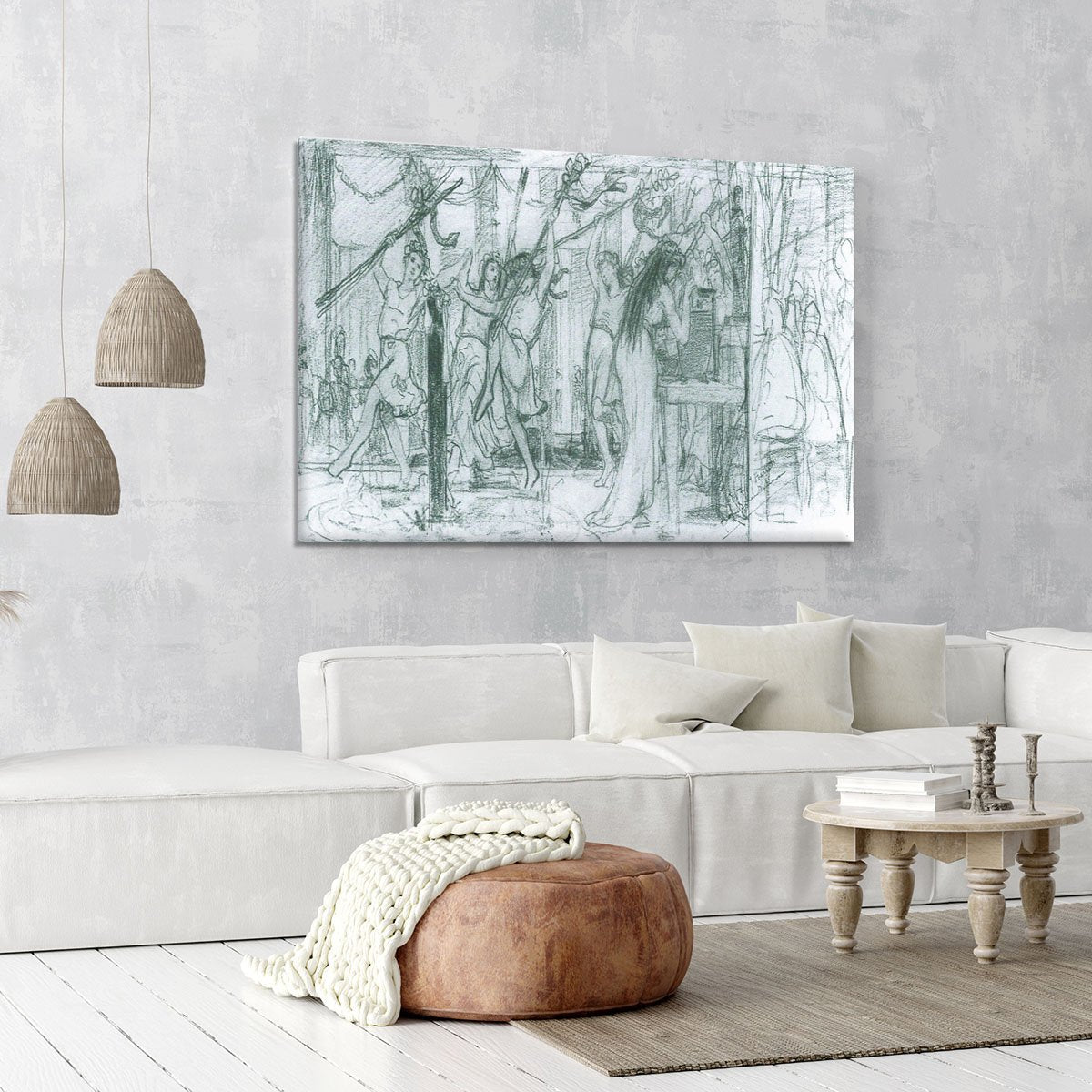 The Grape Harvest Festival sketch by Alma Tadema Canvas Print or Poster