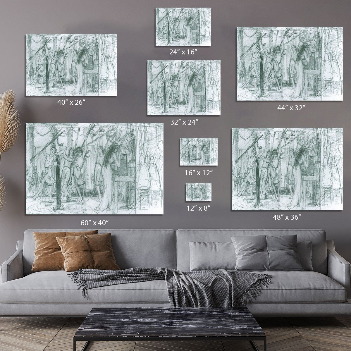 The Grape Harvest Festival sketch by Alma Tadema Canvas Print or Poster