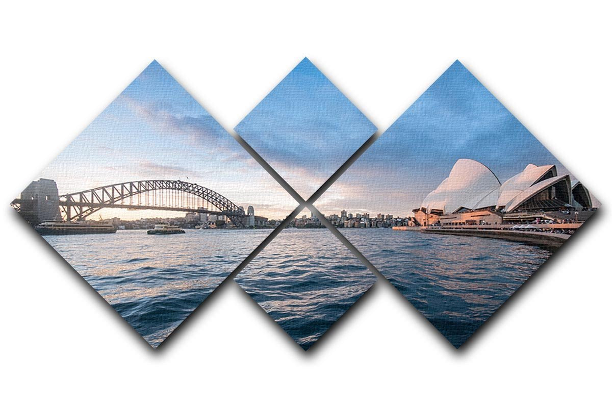 The Harbour Bridge 4 Square Multi Panel Canvas  - Canvas Art Rocks - 1