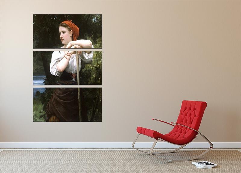 The Haymaker By Bouguereau 3 Split Panel Canvas Print - Canvas Art Rocks - 2