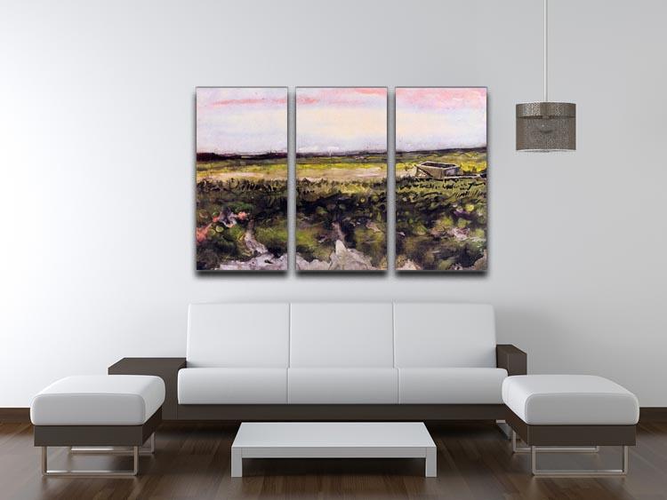 The Heath with a Wheelbarrow by Van Gogh 3 Split Panel Canvas Print - Canvas Art Rocks - 4