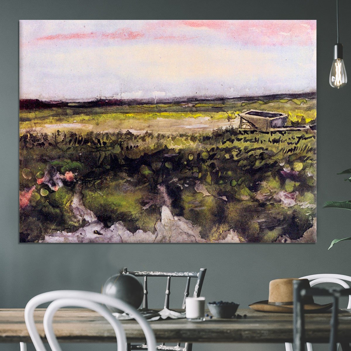 The Heath with a Wheelbarrow by Van Gogh Canvas Print or Poster