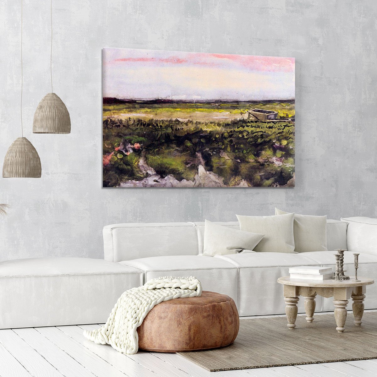 The Heath with a Wheelbarrow by Van Gogh Canvas Print or Poster