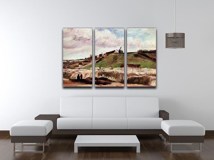 The Hill of Montmartre with Quarry by Van Gogh 3 Split Panel Canvas Print - Canvas Art Rocks - 4