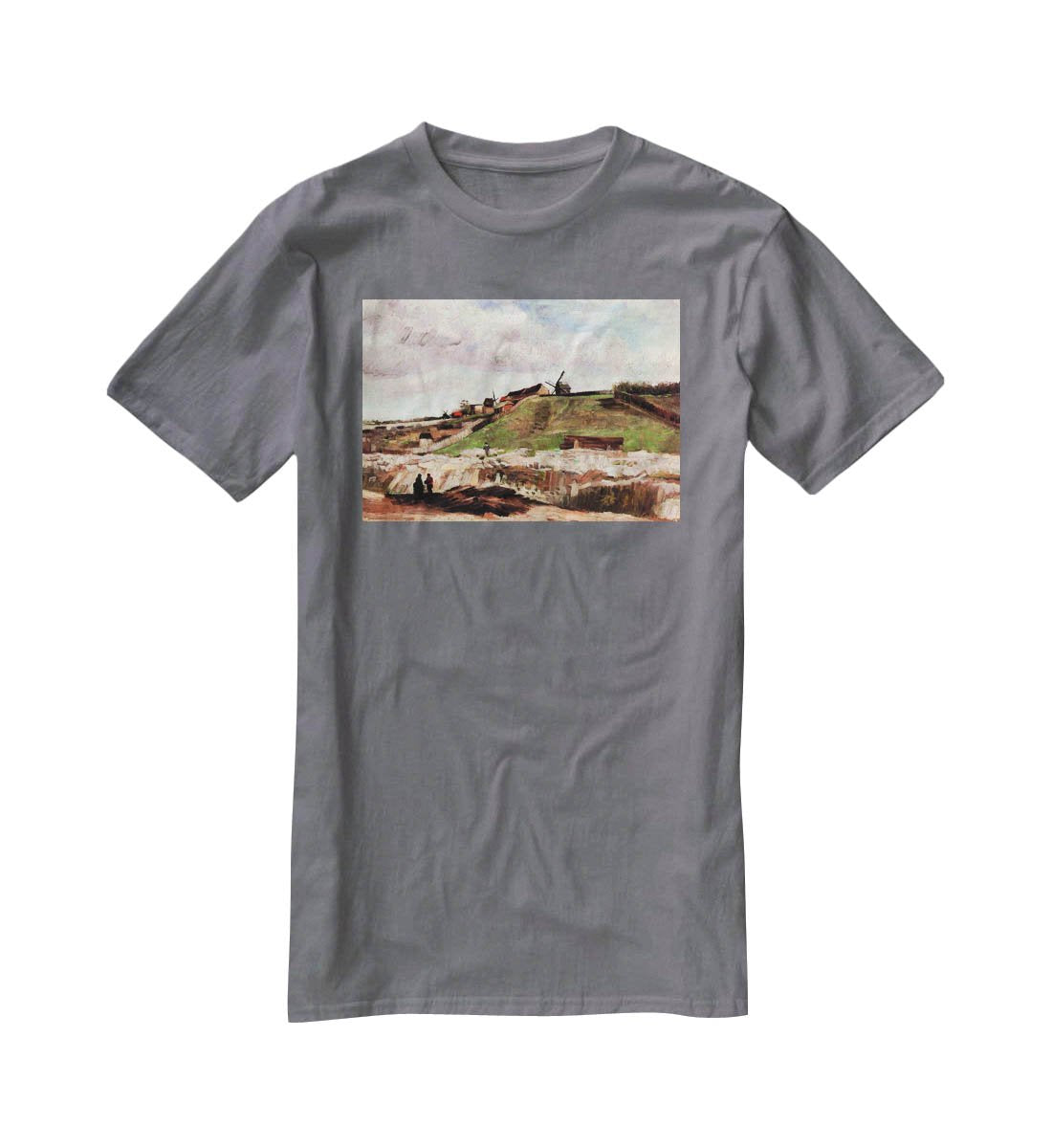 The Hill of Montmartre with Quarry by Van Gogh T-Shirt - Canvas Art Rocks - 3