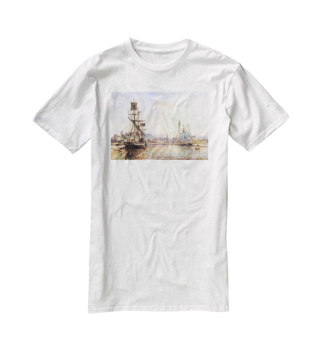 The Honfleur Port 2 by Monet T-Shirt - Canvas Art Rocks - 5