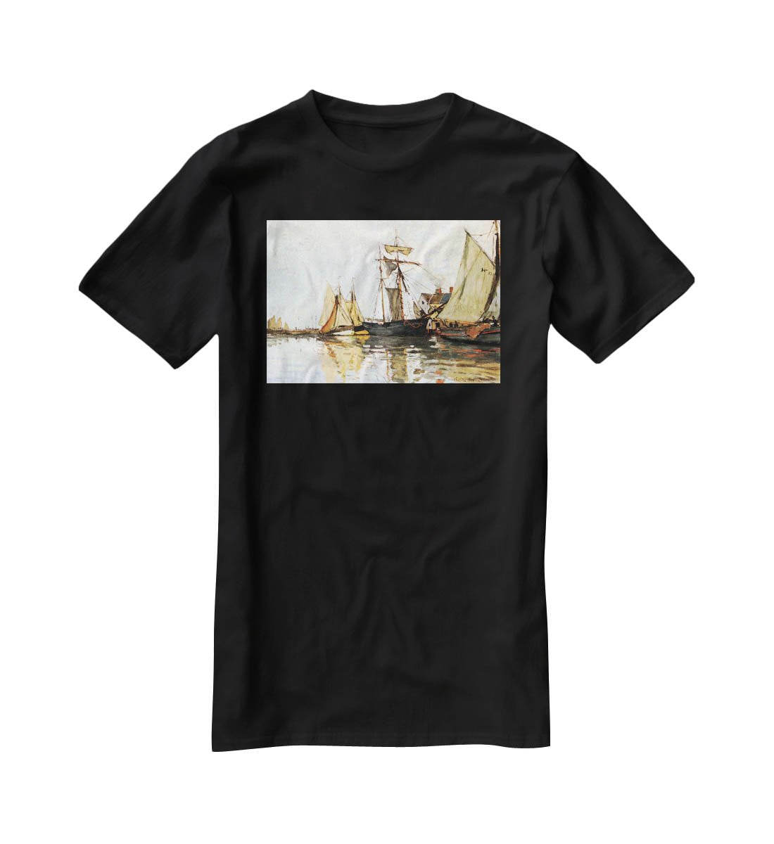 The Honfleur Port by Monet T-Shirt - Canvas Art Rocks - 1