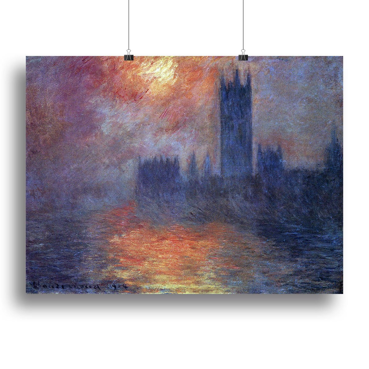 The Houses of Parliament Sunset by Monet Canvas Print or Poster